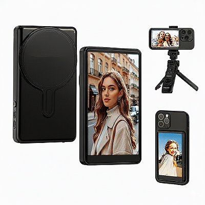 Tela Monitor de Selfie Vlog para Celular Preto