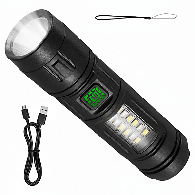 Lanterna com Luz Lateral Recarregável