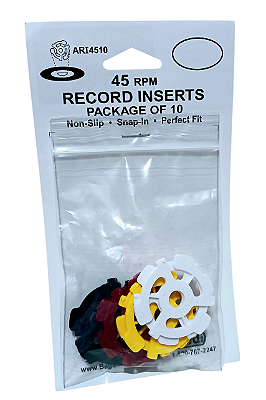 KIt Adaptadores para Compacto VInil 7" polegadas ( Pacote com 10 ) Importado