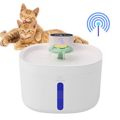 Newpet Fonte de água automática para gatos de 2,6 litros Cabo USB/Sensor de dete