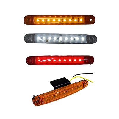 Lanterna LED 24cm Lateral Baú Carreta 12/24v:Vermelha
