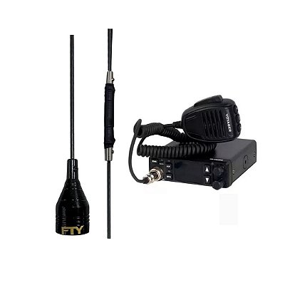 Kit Rádio Px Voyager e Antena Px Movél Bobina no Centro 65cm