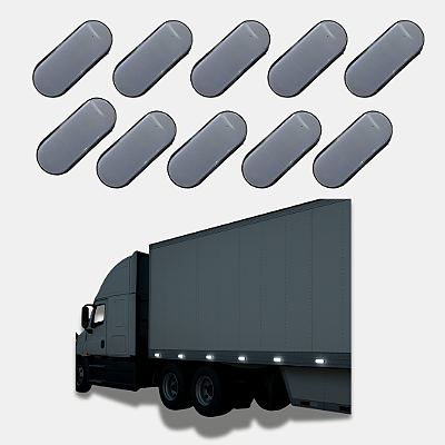 10 Lanterna Delimitadora Caminhão Carreta Baú Furgão 12-24v