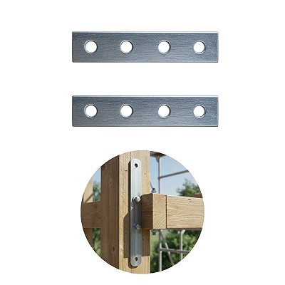 Chapa de Junção 10cm 4 Furos Emenda Reforço Construção