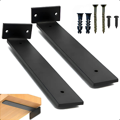 Mão Francesa Invisivél Kit com 2 unidades Preta 25cm