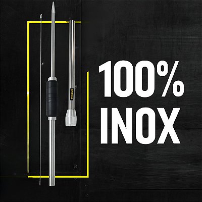 Antena PX Viúva Negra Full Inox com Suporte Caminhao Scan