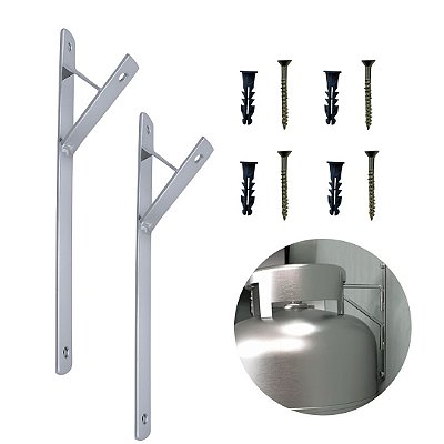 Kit 2 Suportes Botijao de Gas Antifurto Parede