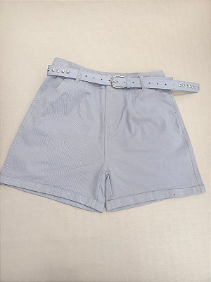 Short - sarja com elastano - Azul Bebê