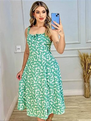 Vestido Midi com estampa floral