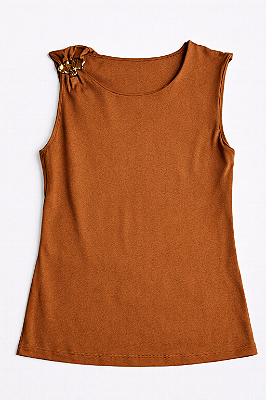 Blusa Suplex Fivela no Ombro Tamanho Único