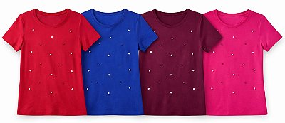 Blusa Viscolycra com Pérolas Feminina