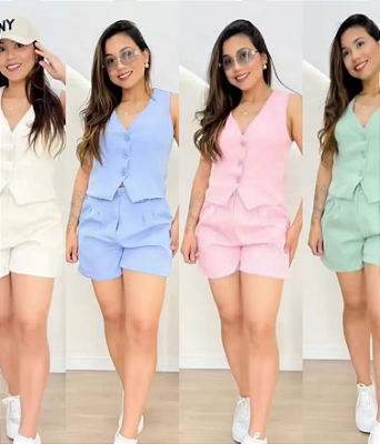 Conjunto Alfaiataria - Colete e Short