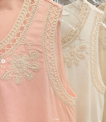 Regata Linho Bordada Feminina