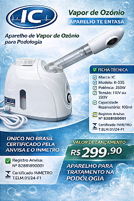 VAPOR DE OZÔNIO PARA PODOLOGIA ESTÉTICA