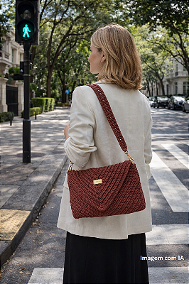 Bolsa artesanal de crochê Cris