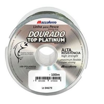 Linha Mazzaferro Dourado Top Platinum 0,35mm 100m - Prateada
