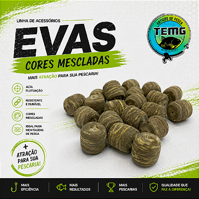 EVAs para Pesca TEMG Alta Flutuabilidade - Cores Mescladas (contraste)20 unid