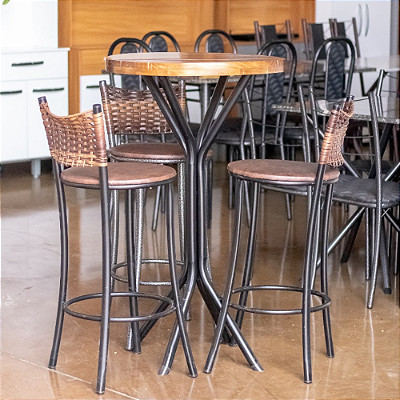 Conjunto Bistrô WLST05 c/ Tampo Redondo Ripado