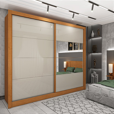 Roupeiro WLR126 c/ Espelho - 2,74 Largura