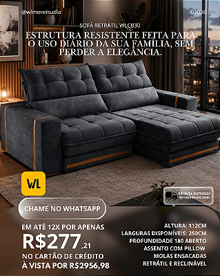 PROMOÇÃO - Sofá Retrátil WLCB30