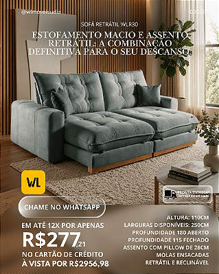 PROMOÇÃO - Sofá Retrátil WLR30