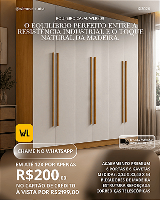 PROMOÇÃO - Roupeiro Casal WLR209