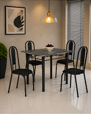 Conjunto de Mesa WLMT05 - c/ 4 Cadeiras - 120x75cm