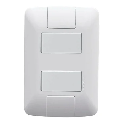 Conjunto 2 Interruptores 6A/250V 4x2 Simples Aria Tramontina Branco Kit 10 un