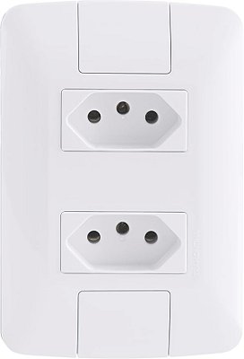 Conjunto 2 Tomadas 2P+T 10A/250V 4x2 Aria Branco Kit 10 un