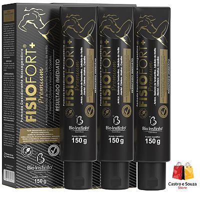 Pomada Massageadora Fisiofort Premium 150g Bio Instinto - Kit 3 unidades