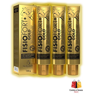Kit 3 Pomadas Fisiofort Gold 150g Bio Instinto - Alívio para desconforto muscular