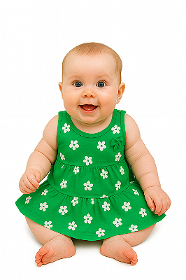 Vestido Infantil Baby Flower Verde