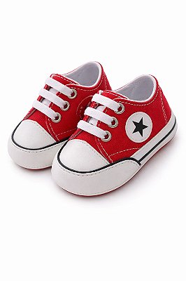 Tênis Infantil Vermelho Estilo Casual com Estrela
