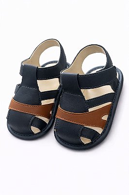 Sandália Infantil Preta com Detalhe Caramelo