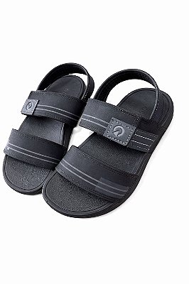 Sandália Masculina Preta com Tiras e Ajuste