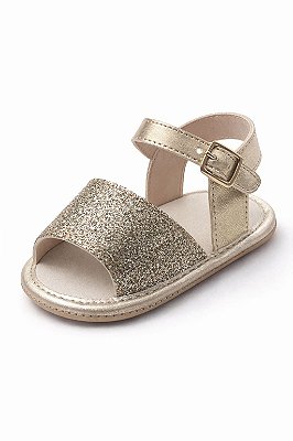 Sandália Infantil Dourada com Glitter