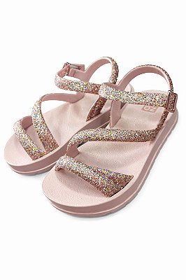 Sandália Feminina Rosa com Glitter