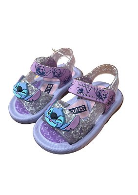 Sandália Infantil Stitch Lilás com Glitter