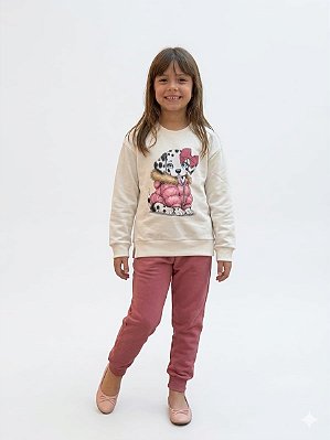 Conjunto Infantil Kyly Moletom Flanelado Cachorrinha com Calça