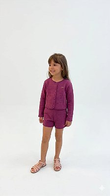 Conjunto Infantil Carinhoso Jaquetinha Matelassê com Shorts