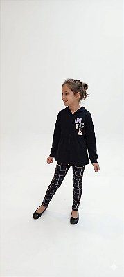 Conjunto Infantil Malwee Moletom Flanelado NICE com Legging Xadrez