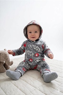 Conjunto Bebê Mafessoni Soft com Capuz Estampado