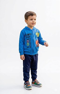 Conjunto Infantil Anale Moletom Flanelado Azul e Marinho – Cool Monster