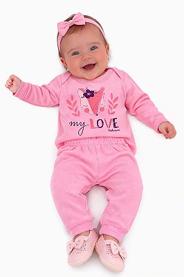 Conjunto Mafessoni Body e Mijão My Love Rosa