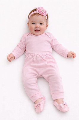 Conjunto Mafessoni Body e Mijão Rosa Básico