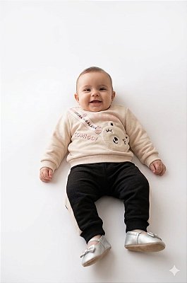 Conjunto Moletom Flanelado Malwee Ursinho Fofo