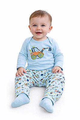 Conjunto Body e Mijão Mafessoni Tratorzinho Azul