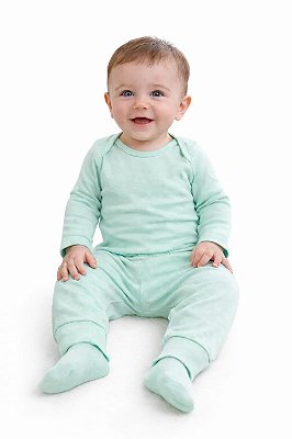 Conjunto Body e Mijão Petutinha Verde Água Liso