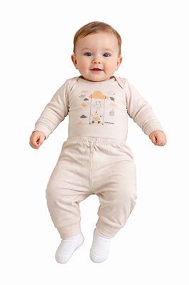 Conjunto Body e Mijão Mafessoni Meia Estação Nuvens Bege