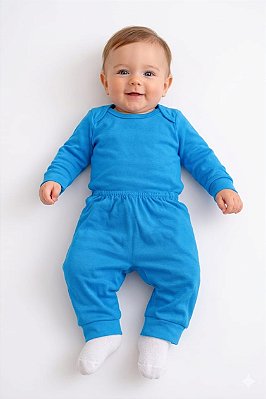 Conjunto Body e Mijão Radani Azul Royal (Manga Longa)
